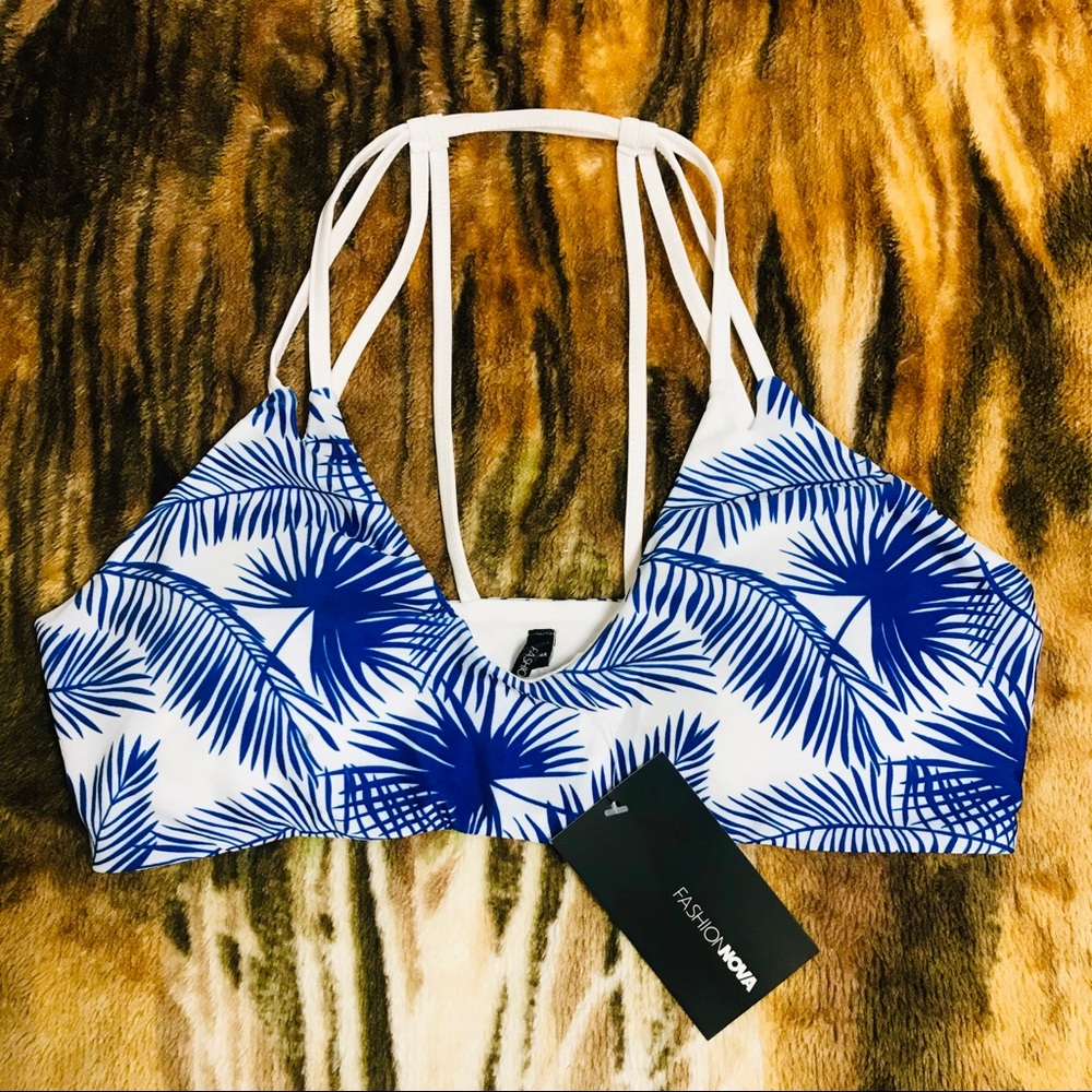 Swimming bra white blue. Size L. New NWT